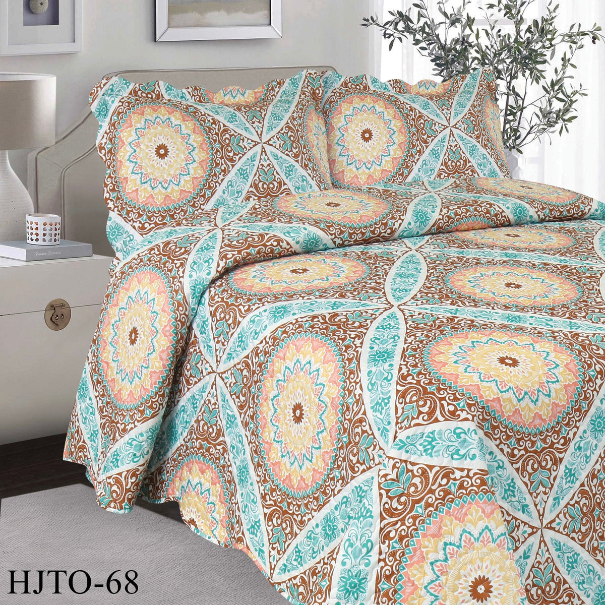 3 piece Quilt Set Luxury HLTO68 (Double/ Queen) EDURA