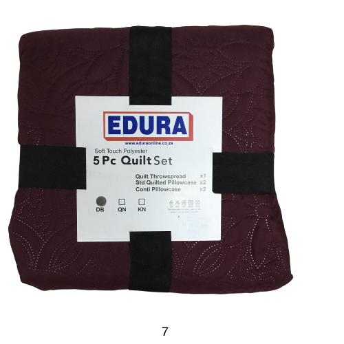 5 piece Quilt Sets Double (220cm x 200cm) 7 EDURA