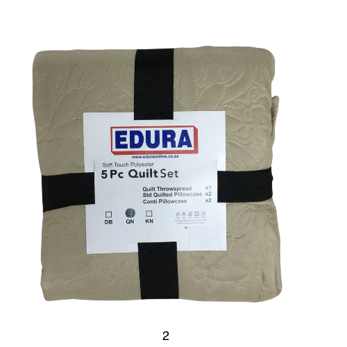 5 piece Plain Quilt Sets Queen (220cm x 220cm) 2 EDURA