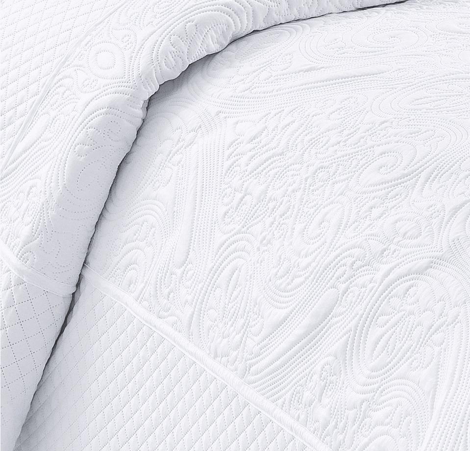 Carleton Standard 3 piece Quilt Set | HJ136-Q50 White – EDURA