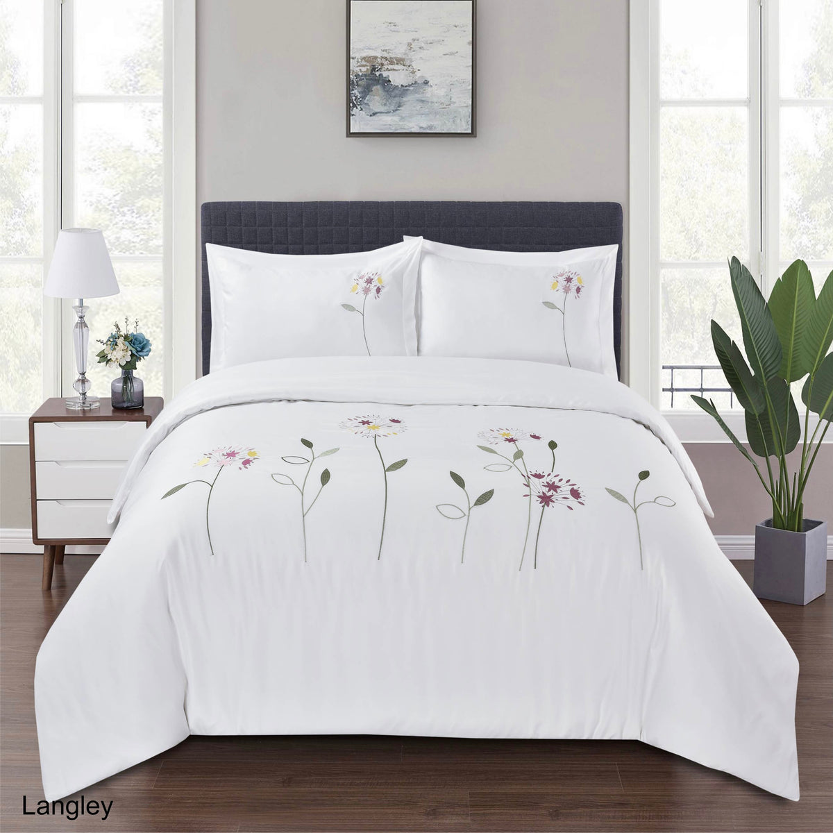 Carleton Embellished Duvet Cover Set Langley (Queen/ King) EDURA