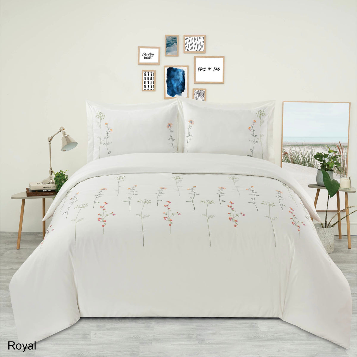 Carleton Embellished Duvet Cover Set Royal (Queen/ King) EDURA