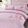 Edura embellished embroidered duvet cover set emily pink flowers