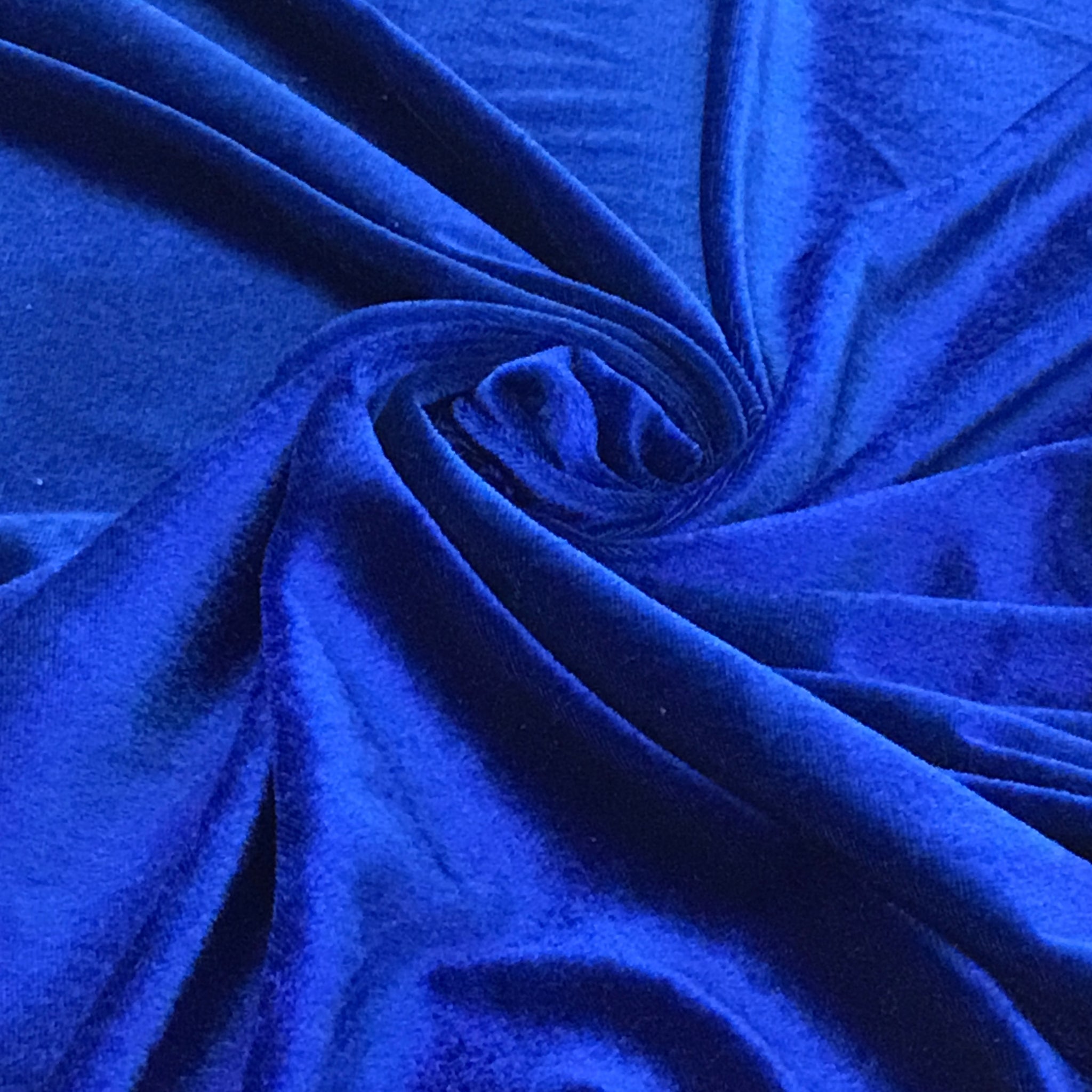 Stretch Velvet Fabric, Blue- 150cm