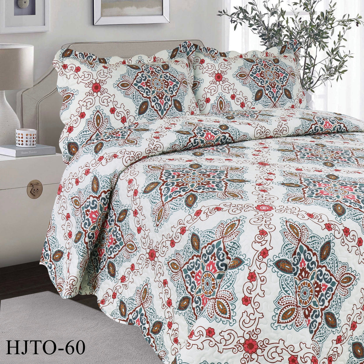 3 piece Quilt Set Luxury HLTO60 (Double/ Queen) EDURA