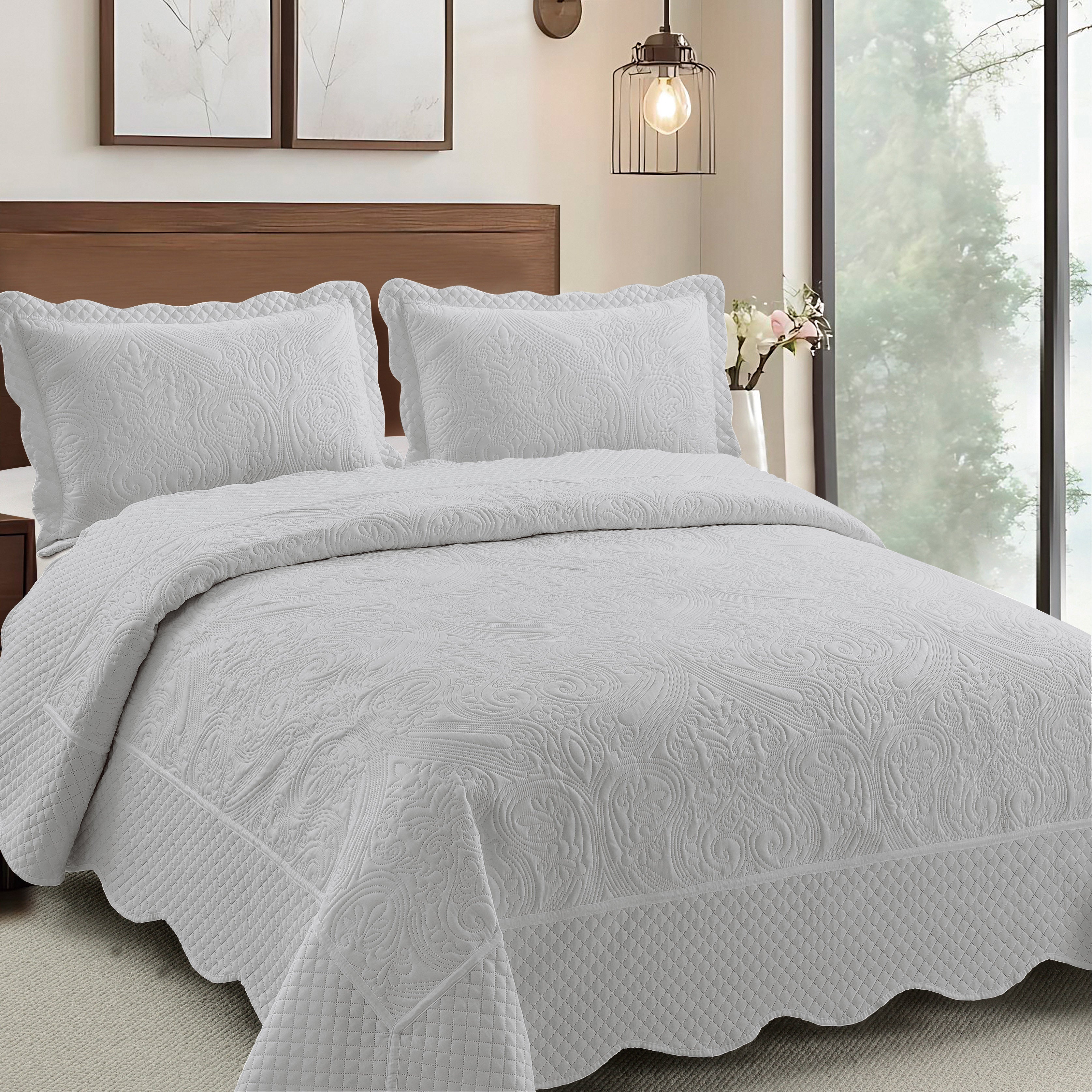 Carleton Standard 3 piece Quilt Set | HJ136-Q50 Grey – EDURA