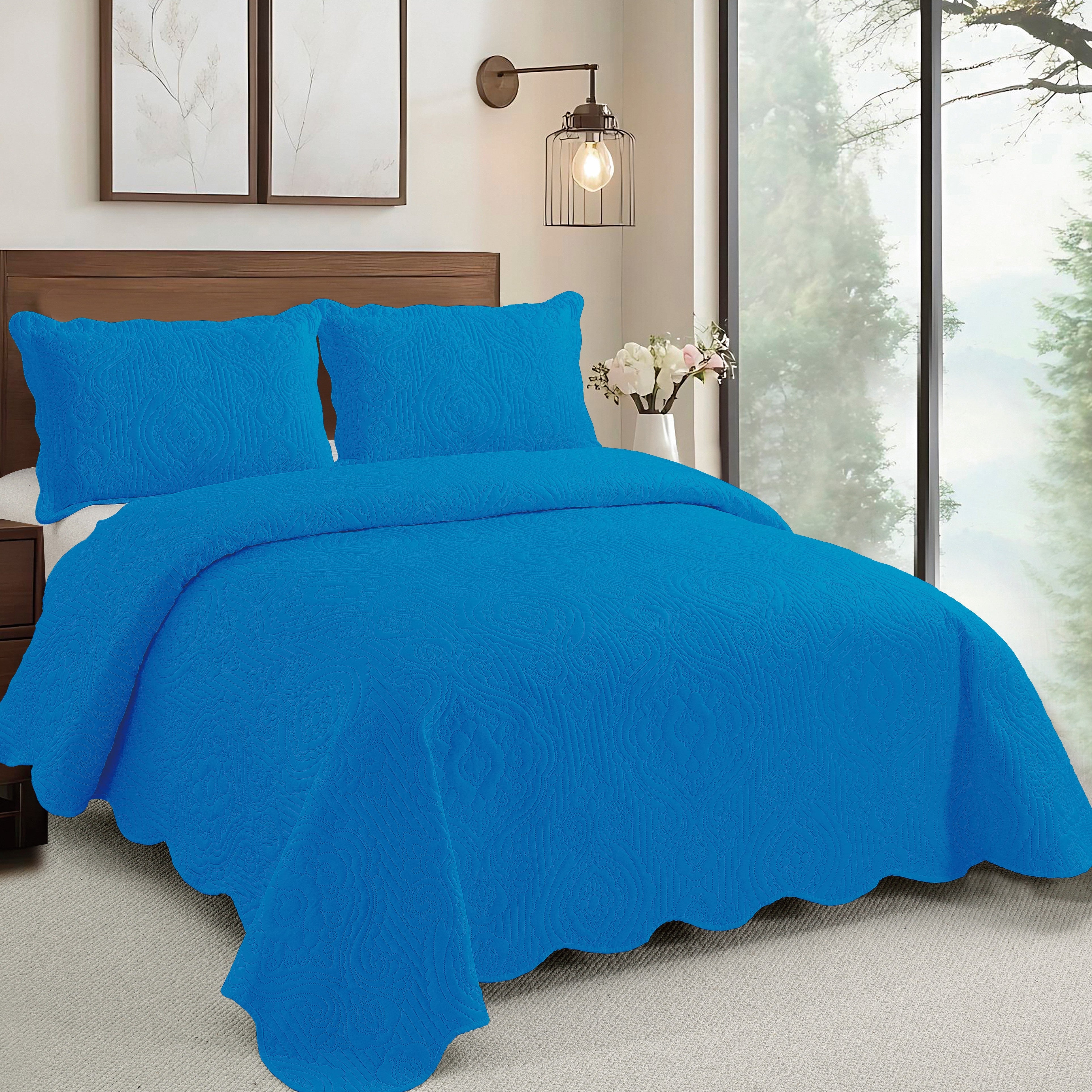 Carleton Standard 3 piece Quilt Set | 240cm x 240cm | Turquoise