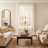 EDURA Ready to Hang Jacquard Lace Curtain Professionally stitched 3 string curtain tape for elegant gathers
