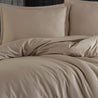 lady of leisure plain sateen sheet set brown close up king