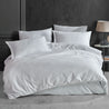 lady of leisure sateen striped duvet cover set white