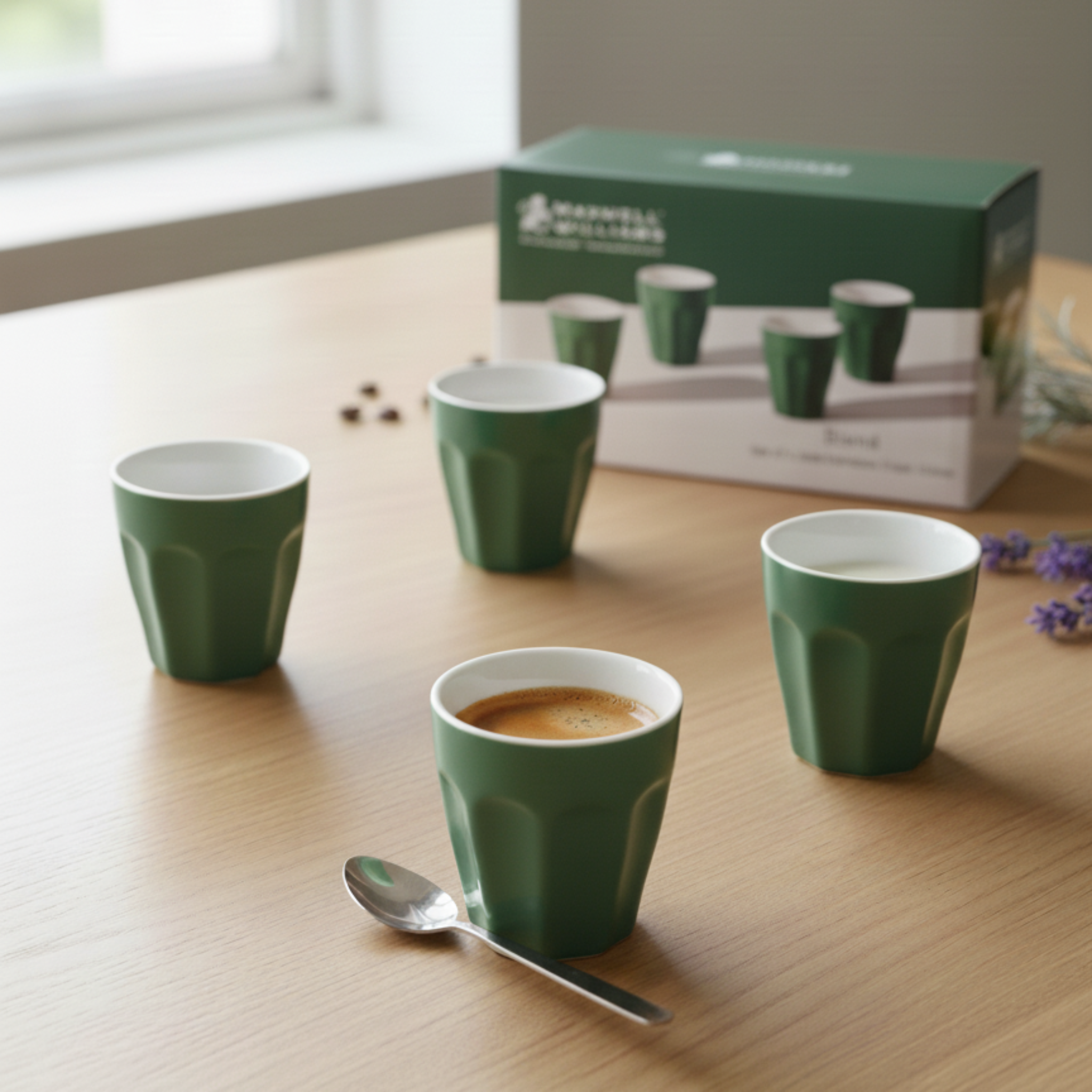 コーヒー willam Maxwell Williams Blend Sala Espresso Cups (Set of 4) | Green – EDURA