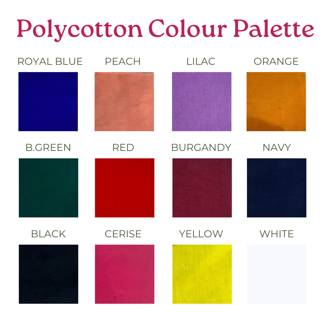 Polylon Color 115cm Plain Polycotton Fabric per Roll | Assorted Colours – EDURA