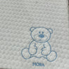 spanish mora bambi baby blanket natural with blue