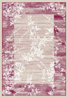 EDURA Digital Printed Rug Luxury Rug with latex backing cream maroon beige white leaves