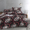 EDURA heavy weight 115gsm microfibre soft touch duvet cover set diamonds triangles black grey maroon peach white DC 7