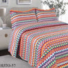 Edura famous 3 piece quilt set HJTO57 colourful red orange green blue pink yellow