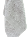 zero twist luxury bordered hand towel light grey